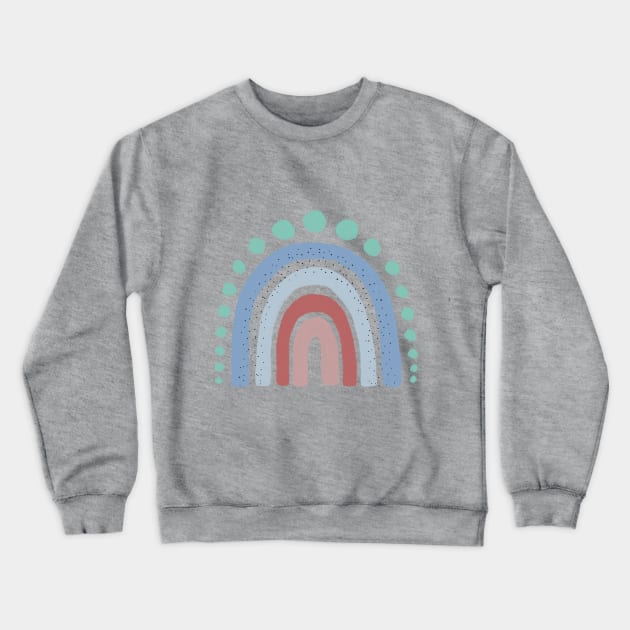 Aesthetic Boho Rainbow hand painted design in Pastels Crewneck Sweatshirt by YourGoods